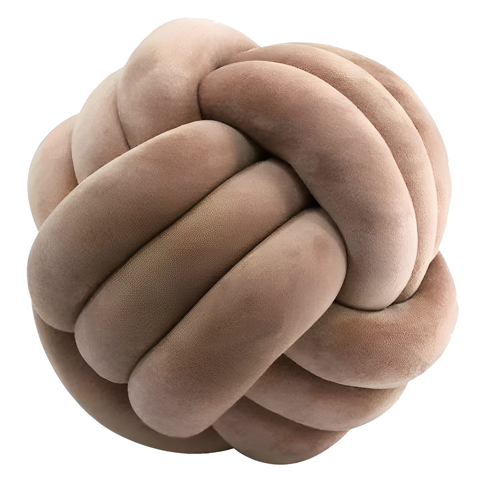 KEBAIHUA knot ball pillows coffee 8-5 close up