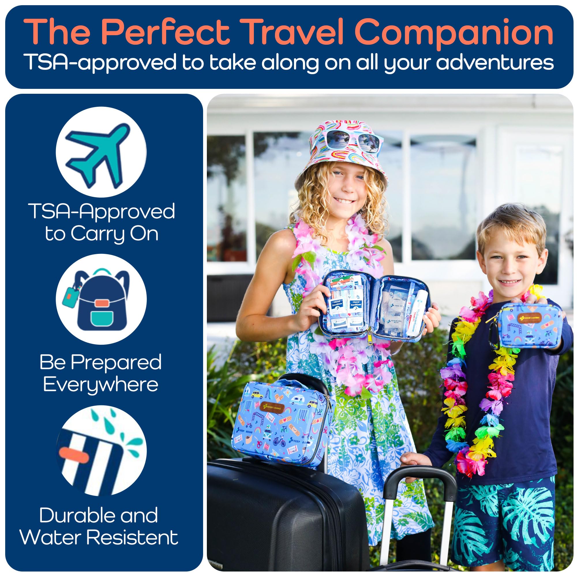 KeepGoing family first aid kit designed for home and travel