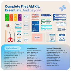 First aid supplies inside KeepGoing travel kit