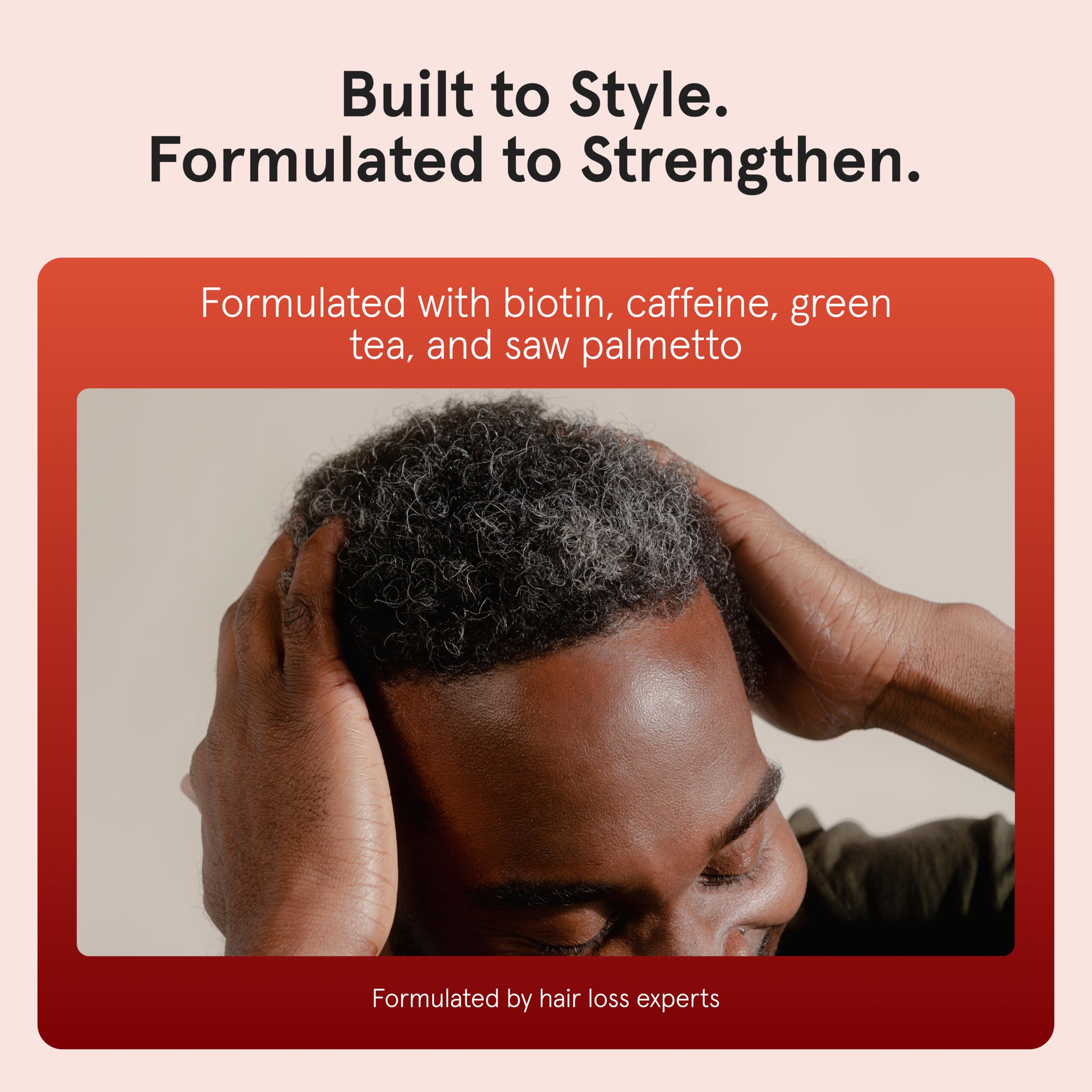Matte finish thickening pomade for men close up label