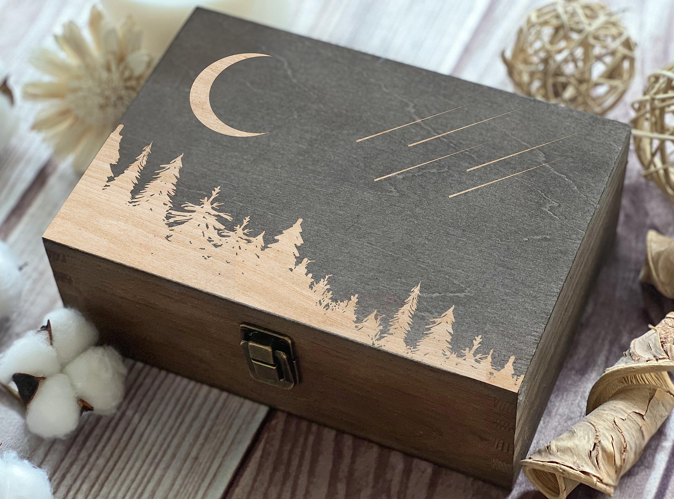 Handcrafted wooden keepsake box with smooth finish