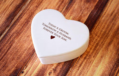 Earthenware clay keepsake box for wedding mementos