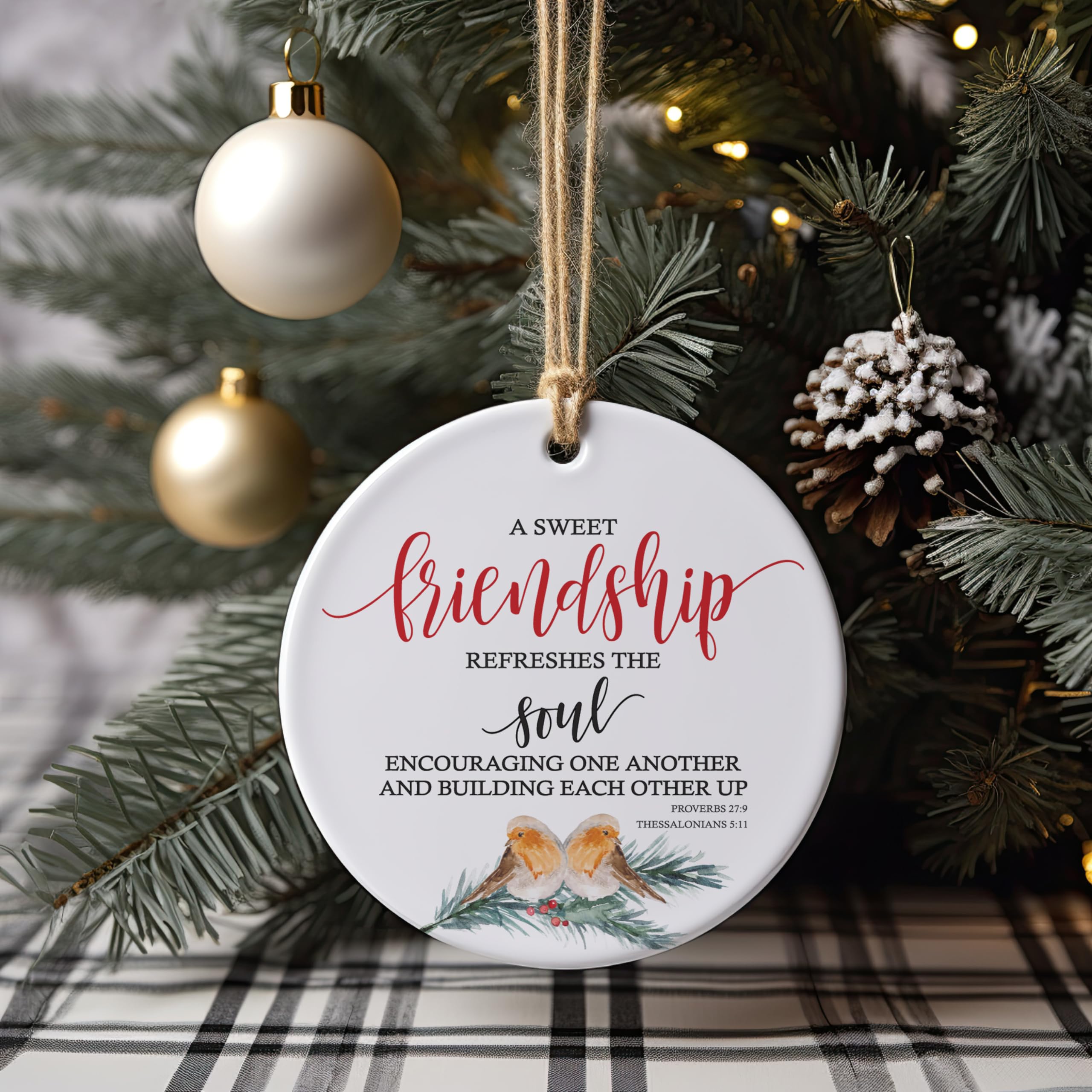 Keepsake ceramic ornament for Christmas and Bible study