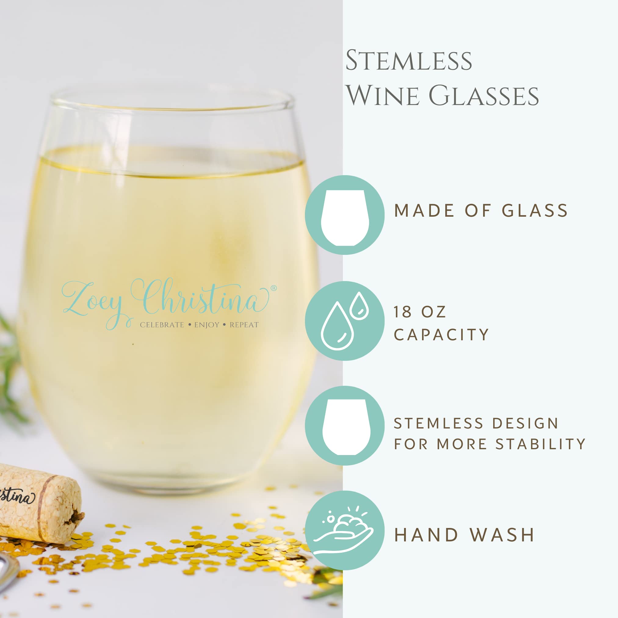 Keepsake wine glass for her Zoey Christina 70 and Fabulous