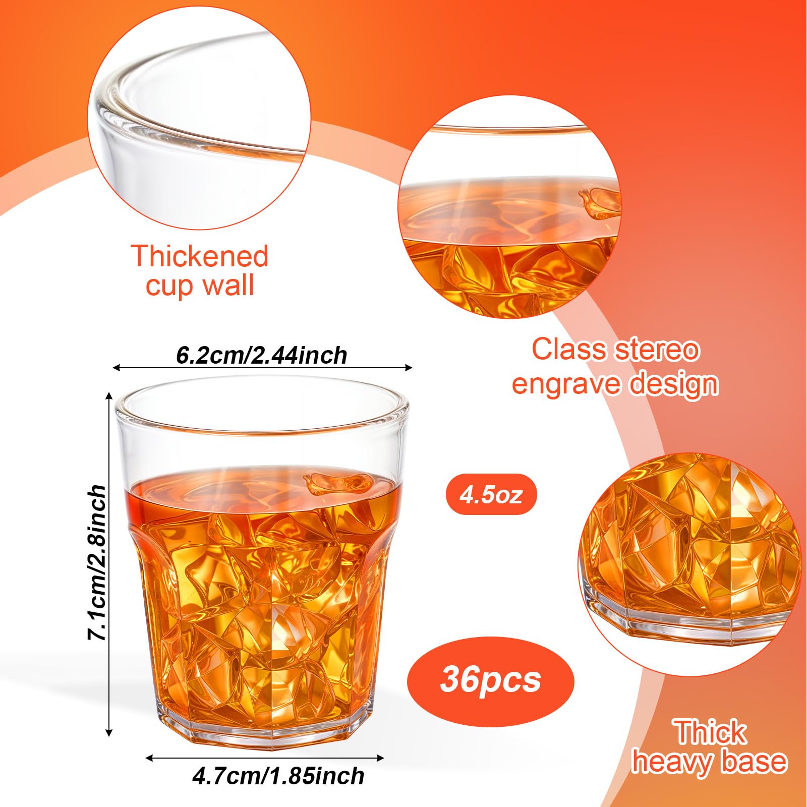 4.5 oz acrylic shot glasses stackable design