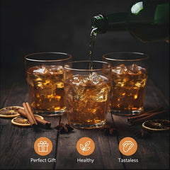 Octagonal base stackable drinking glasses for easy storage