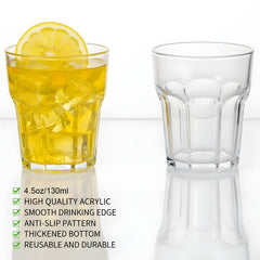 Unbreakable shatterproof acrylic cups for bar use