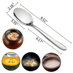 Kekow stainless steel buffet serving spoons 8 piece set