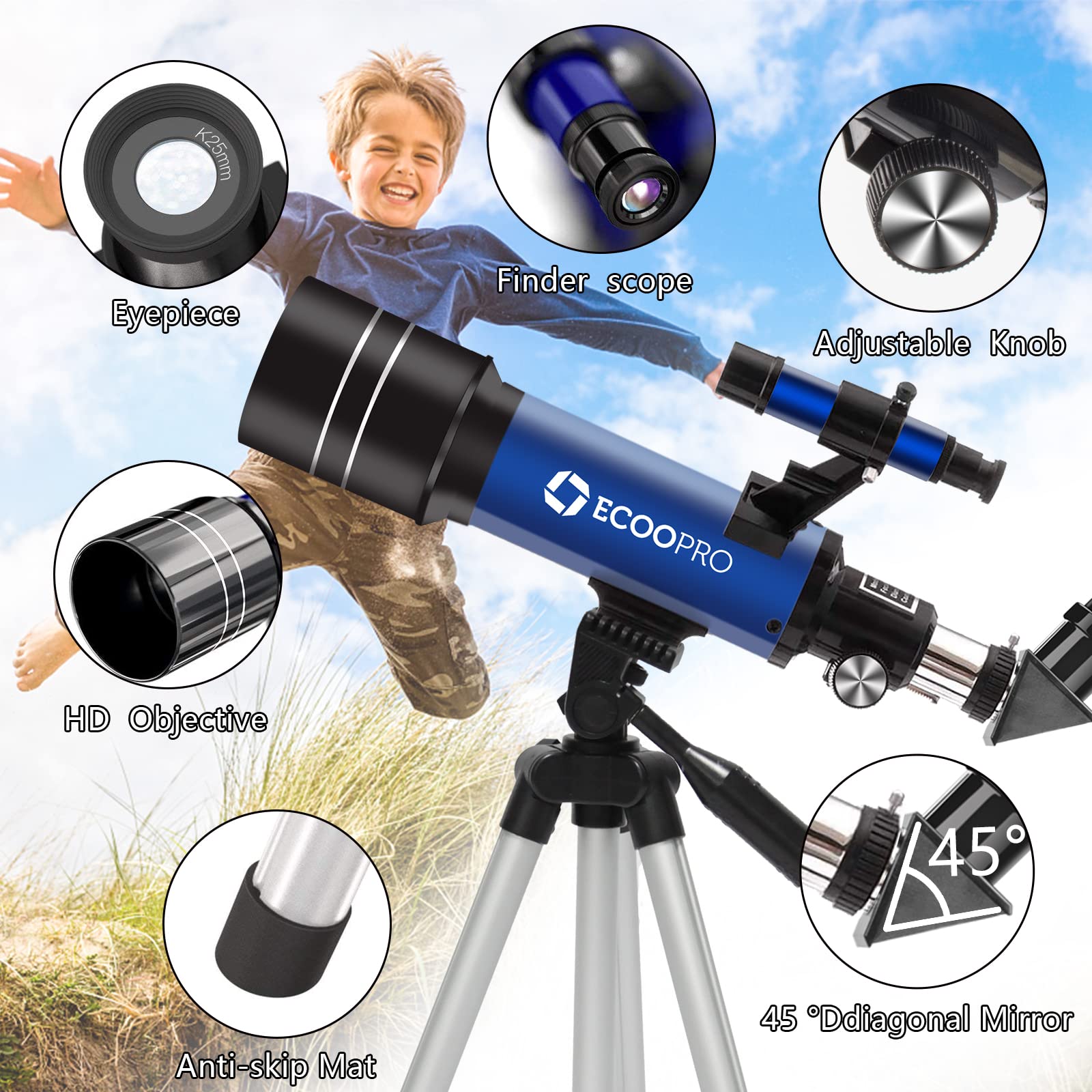 Kellner eyepieces K25mm and K10mm included
