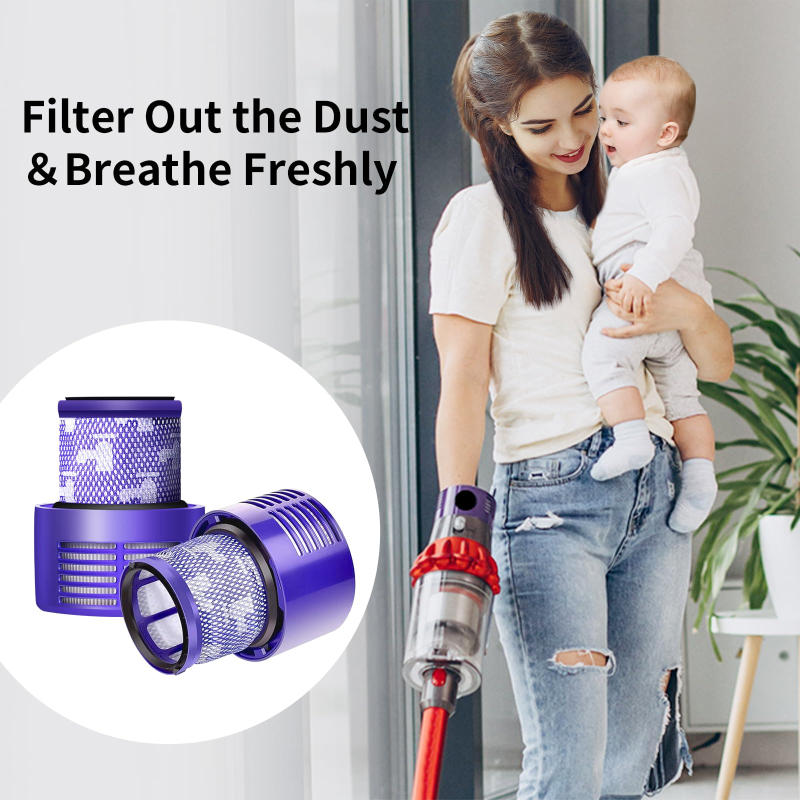 Maintains suction power with regular filter changes