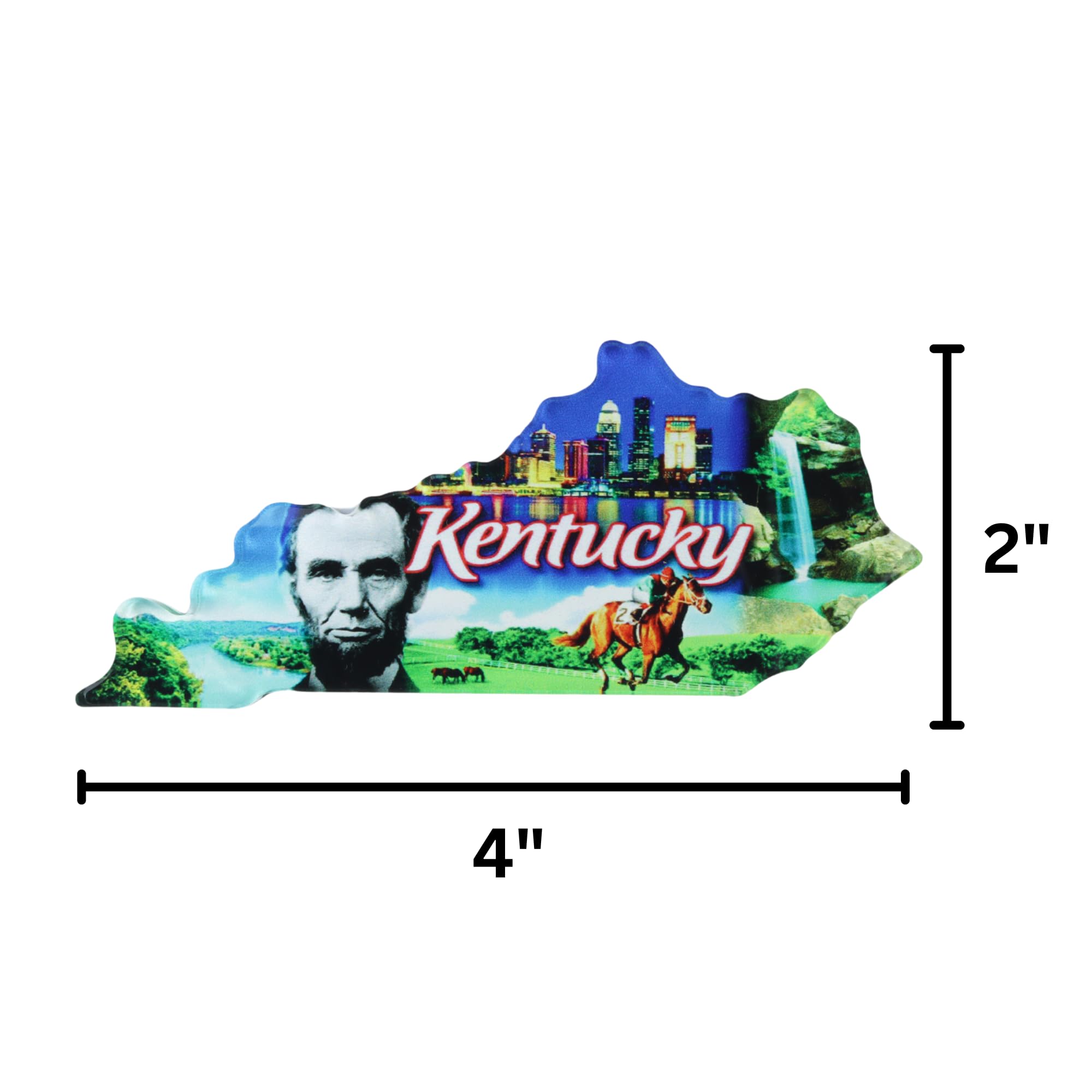 Durable acrylic Kentucky magnet for daily display 4x2 inches
