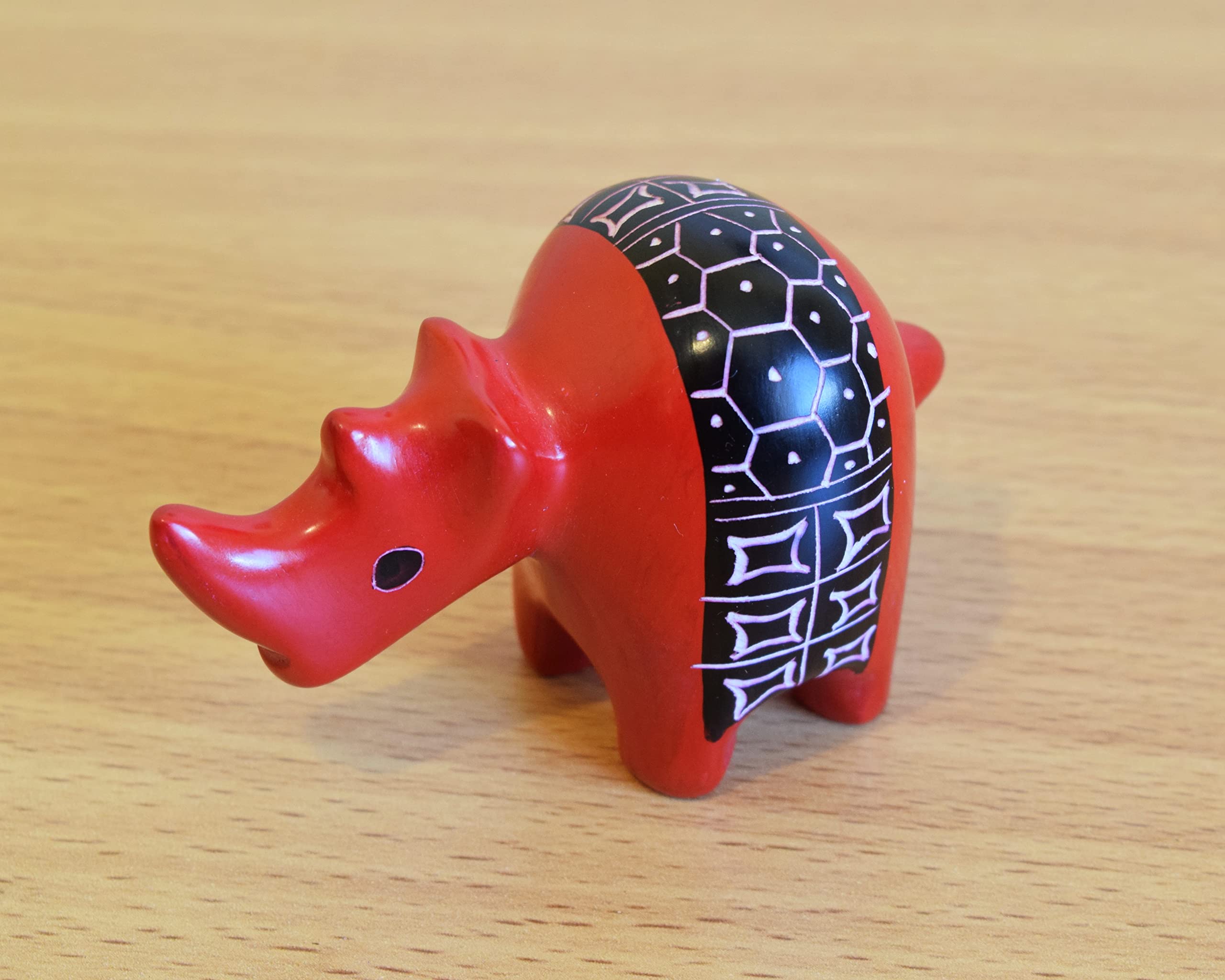 Kenya handmade Kisii stone rhino sculpture