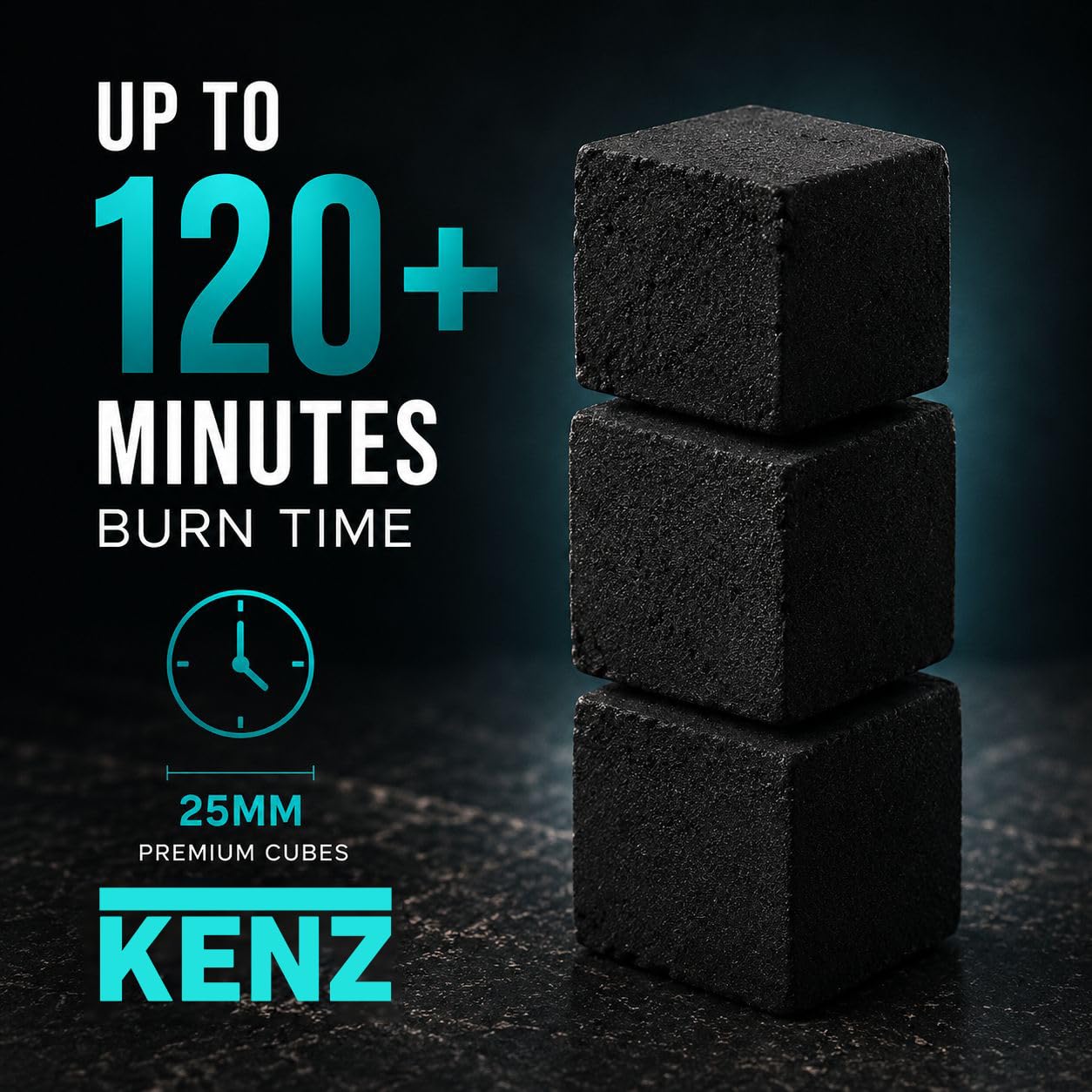 KENZ 25mm charcoal cubes detail image