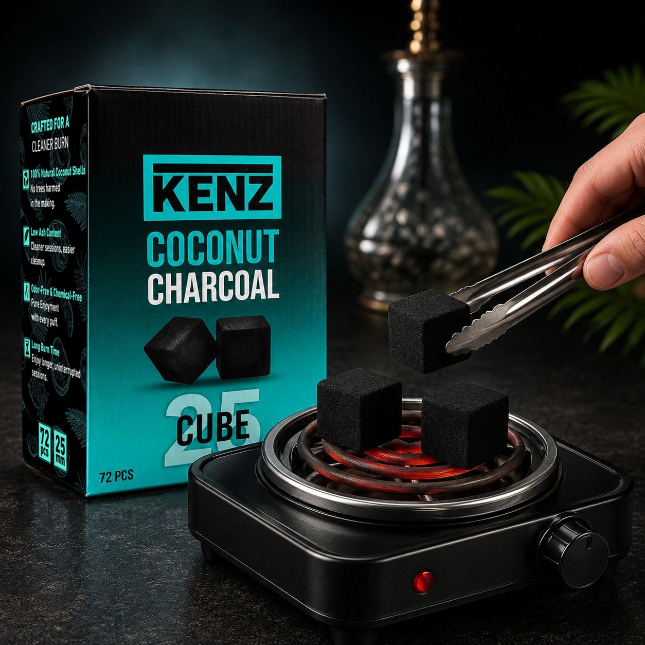 KENZ natural coconut charcoal closeup product image
