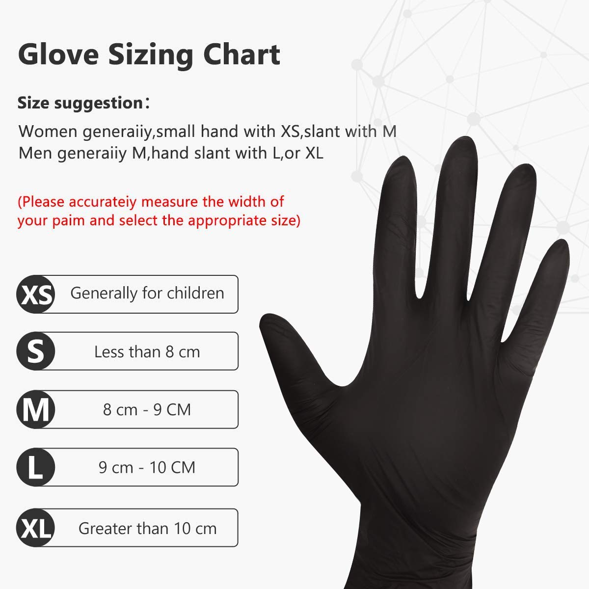Tattoo artist nitrile gloves black 100 count
