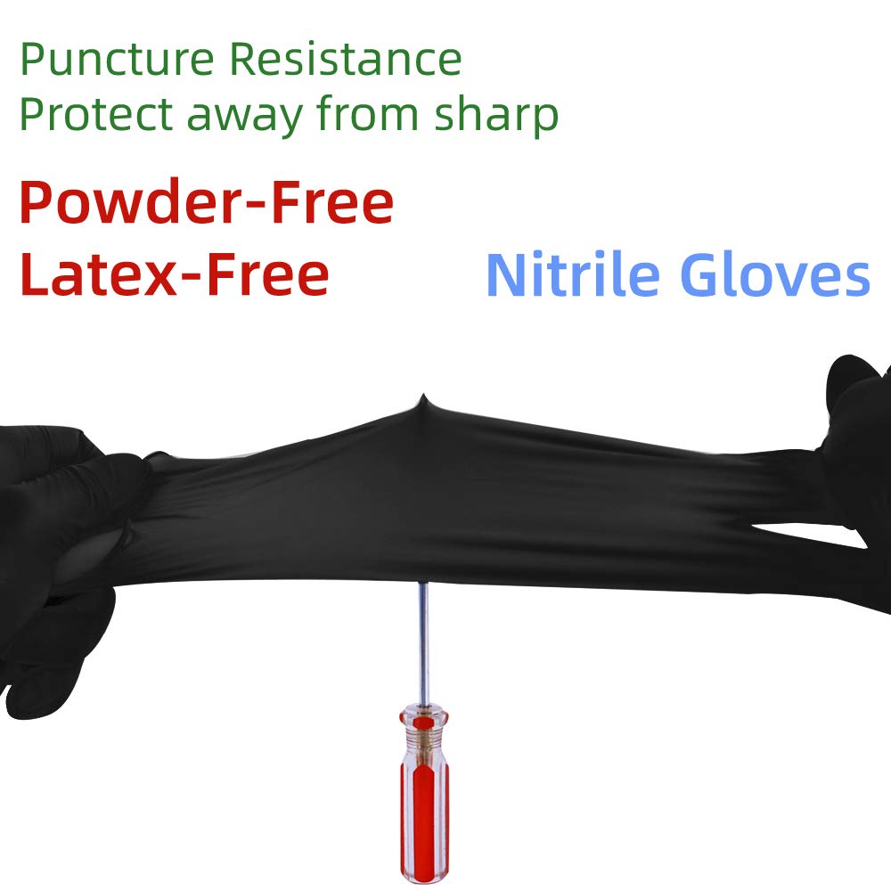 Black medium nitrile gloves by KEOELY