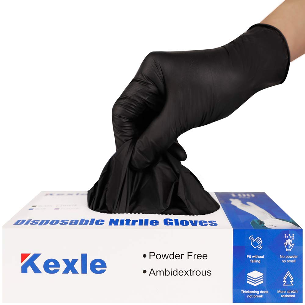 KEOELY nitrile gloves pack 100 black medium
