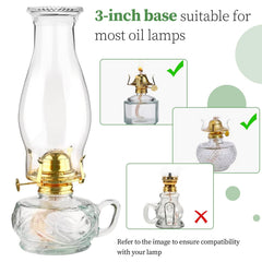 Kerosene lamp parts chimney compatible with traditional and converted lamps