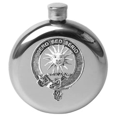Kerr 5 oz round clan crest Scottish badge flask with clan badge