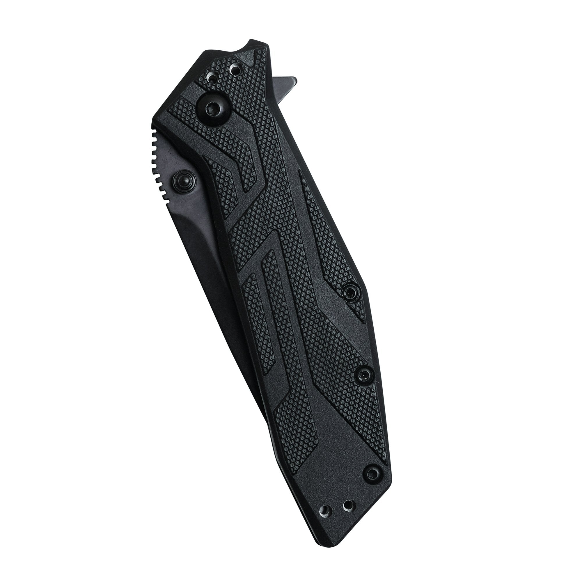 Black-oxide finish on blade of Kershaw Brawler