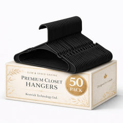 Keswick 50-Pack Plastic Hangers black