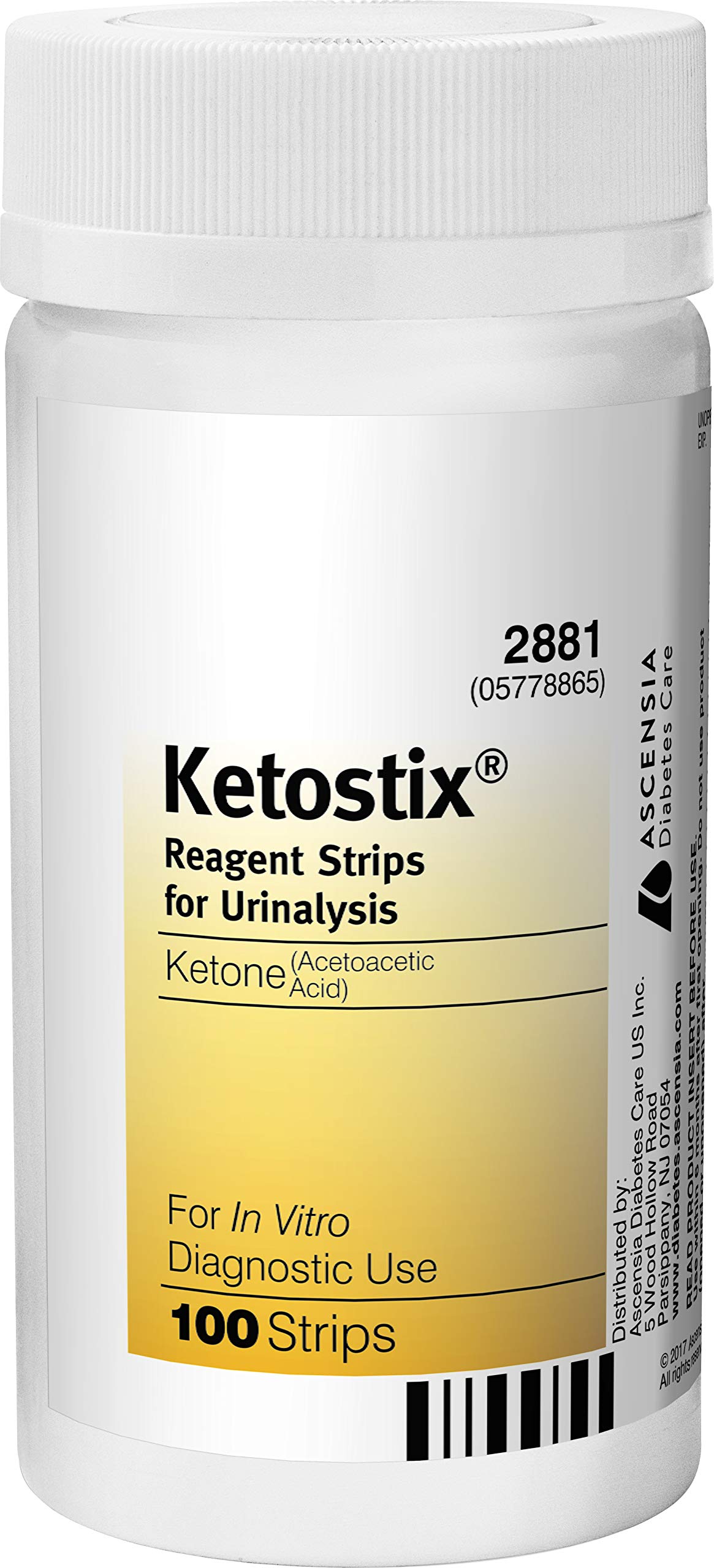 Ketone level test strips for urine analysis