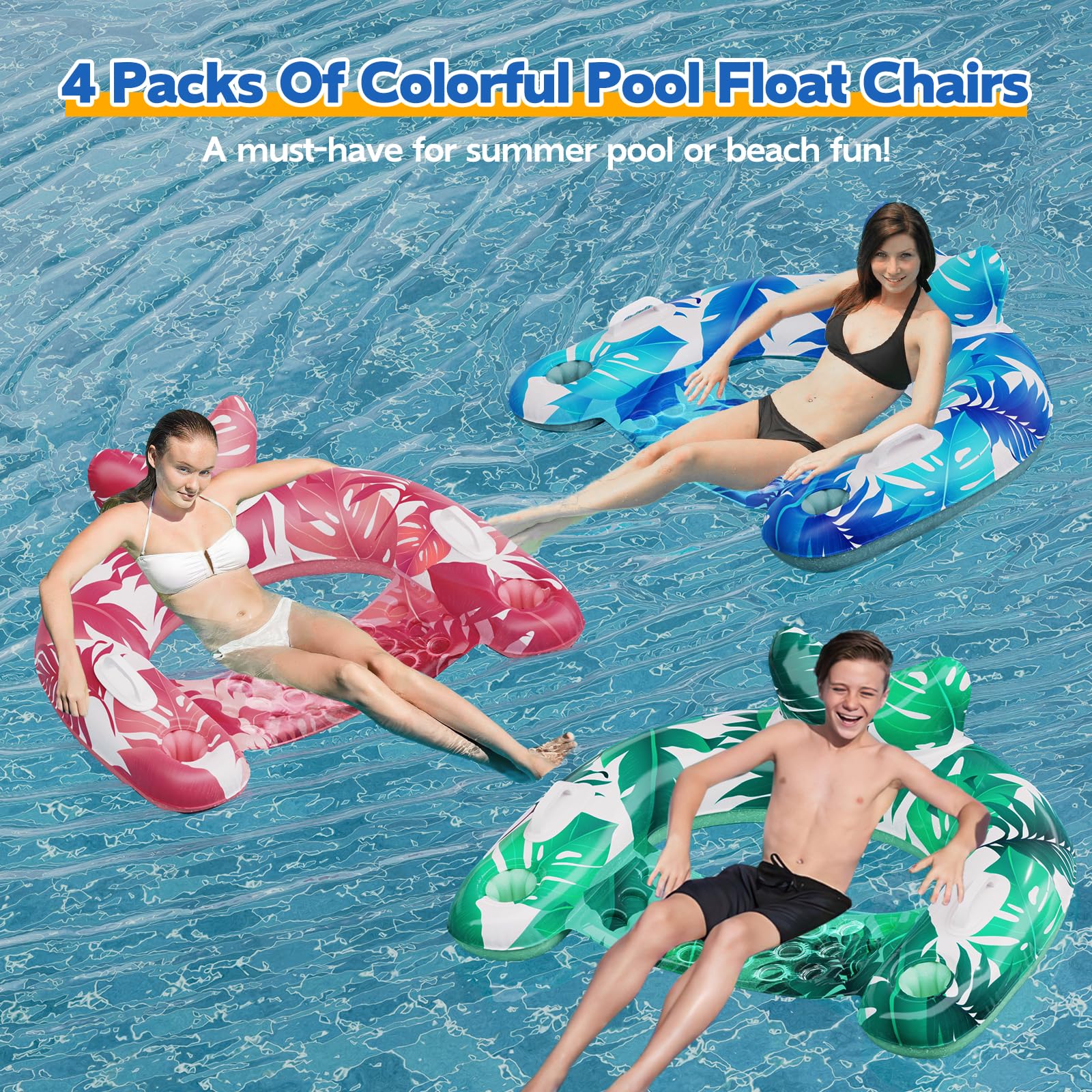 KEUCL Pool Floats cupholders and handles design