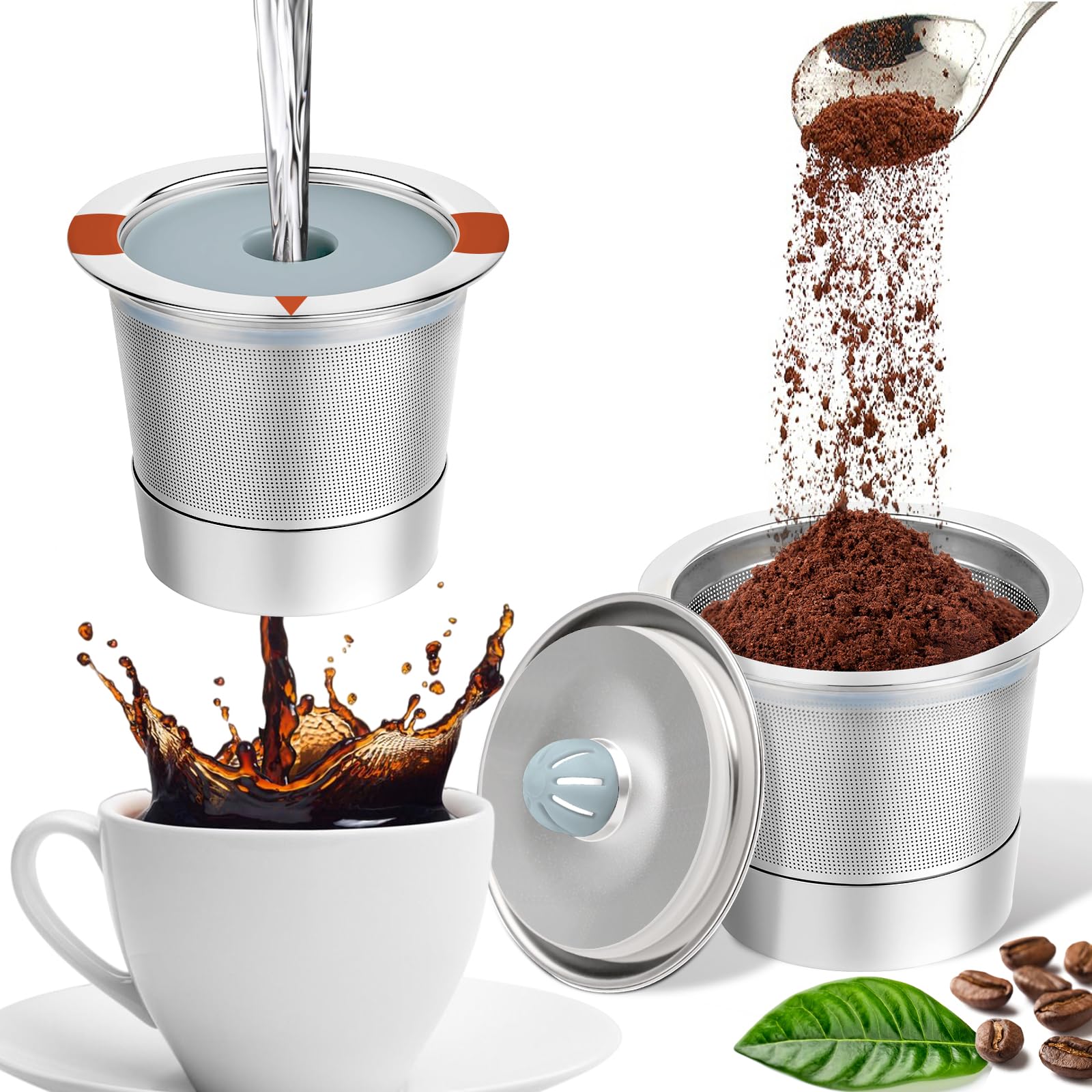 Keurig 1.0 reusable stainless steel K cups 2-pack