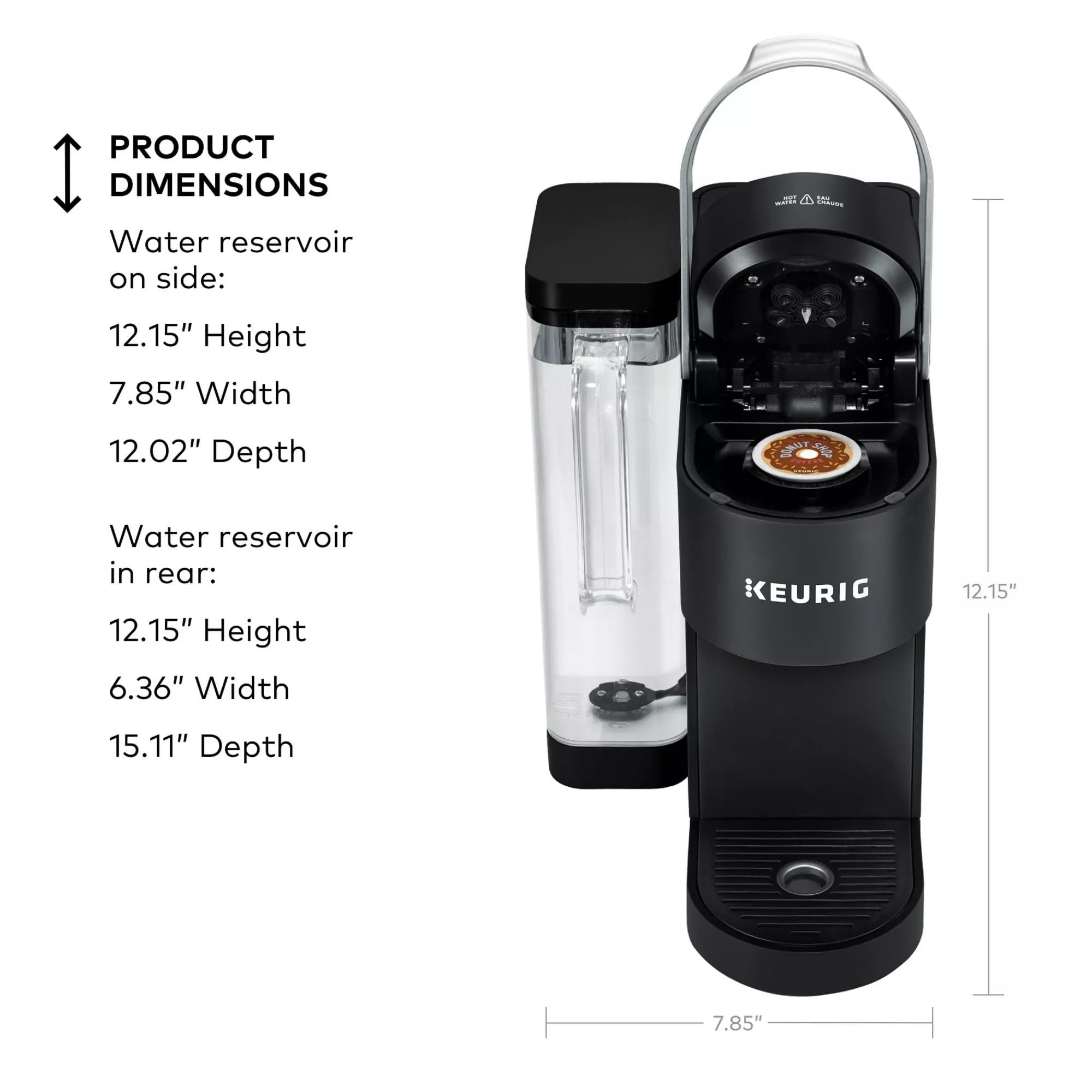 66 oz dual-position reservoir on Keurig K-Supreme