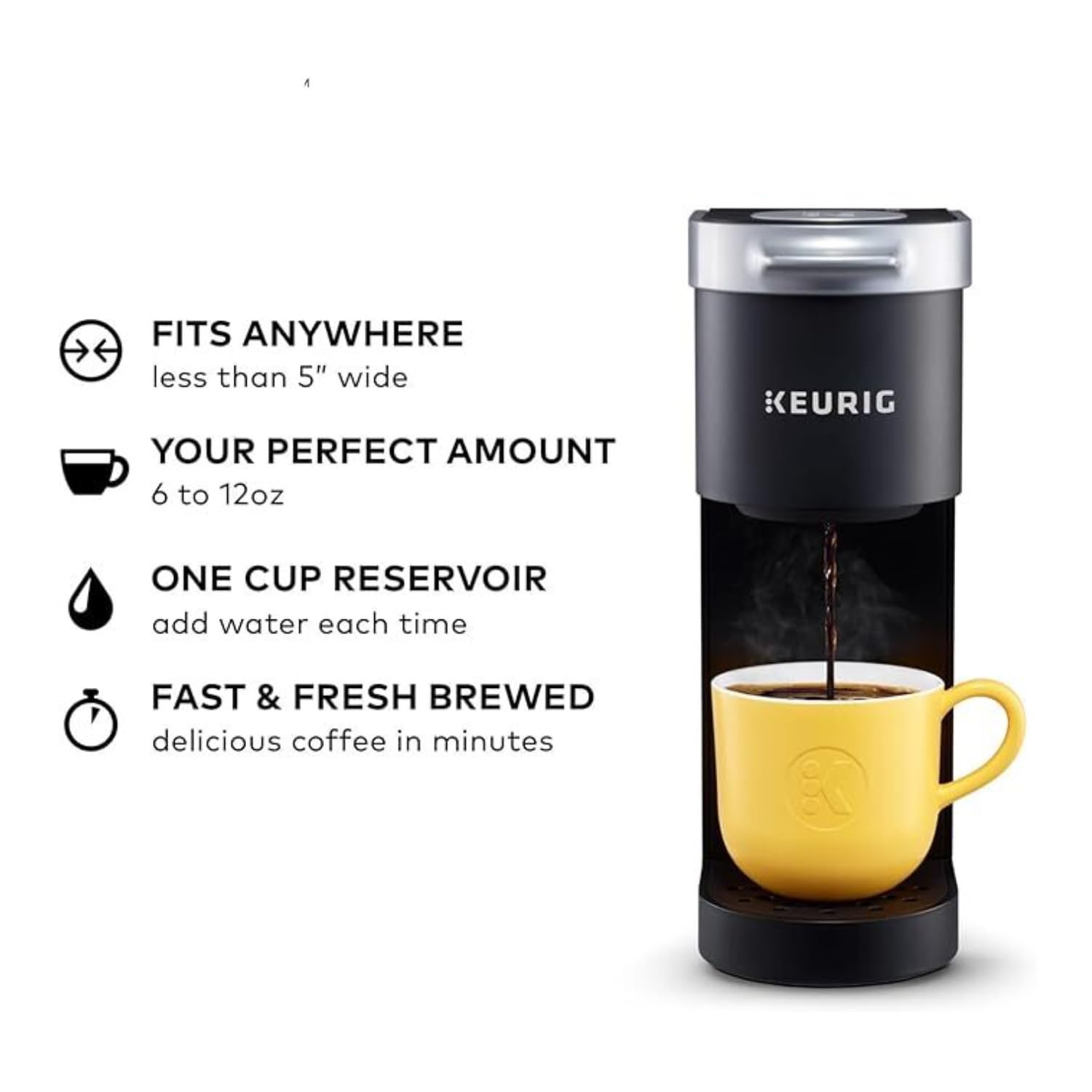 Keurig K-Mini Plus 6 to 12oz brew size option