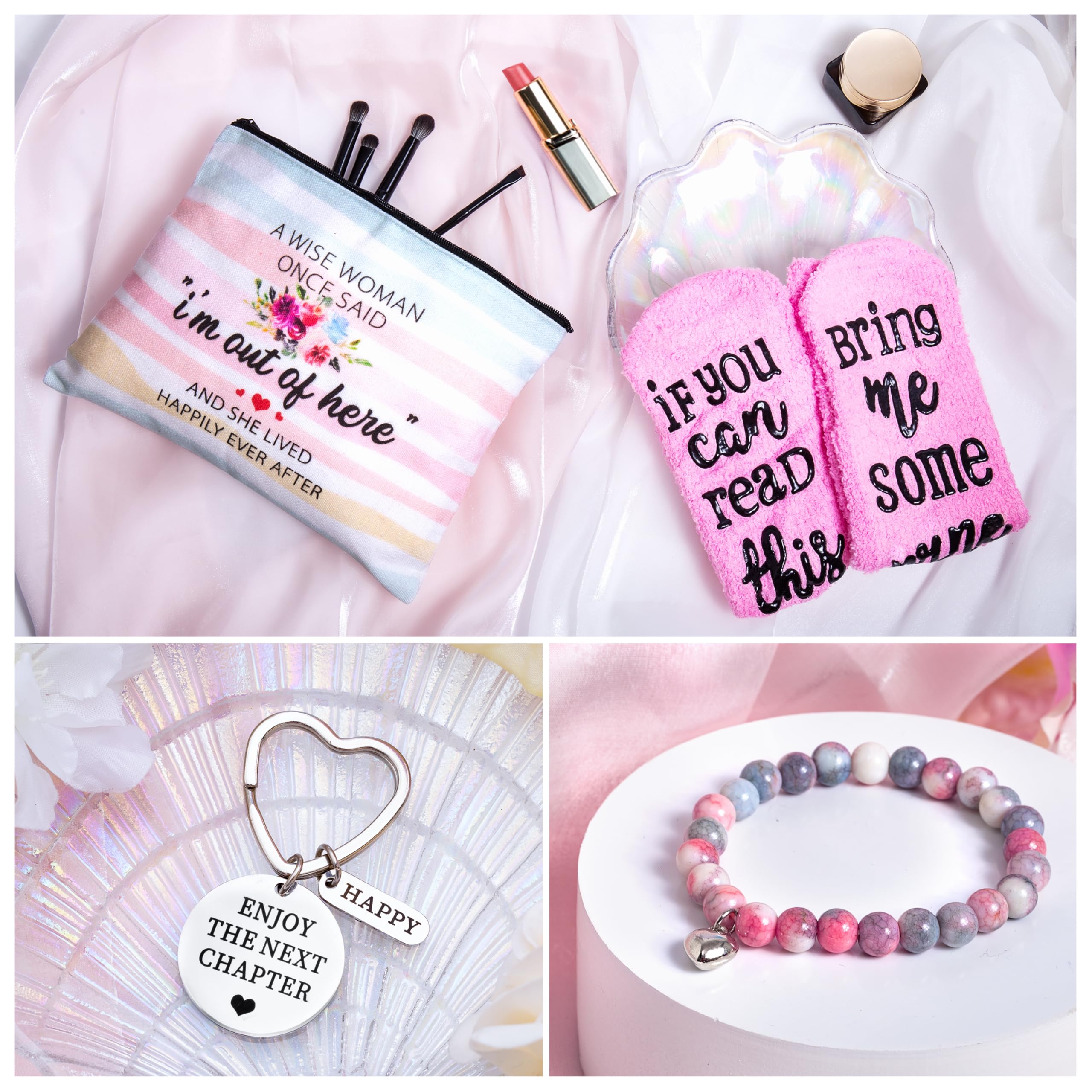 Cosmetic bag included in 8 piece retirement gifts set