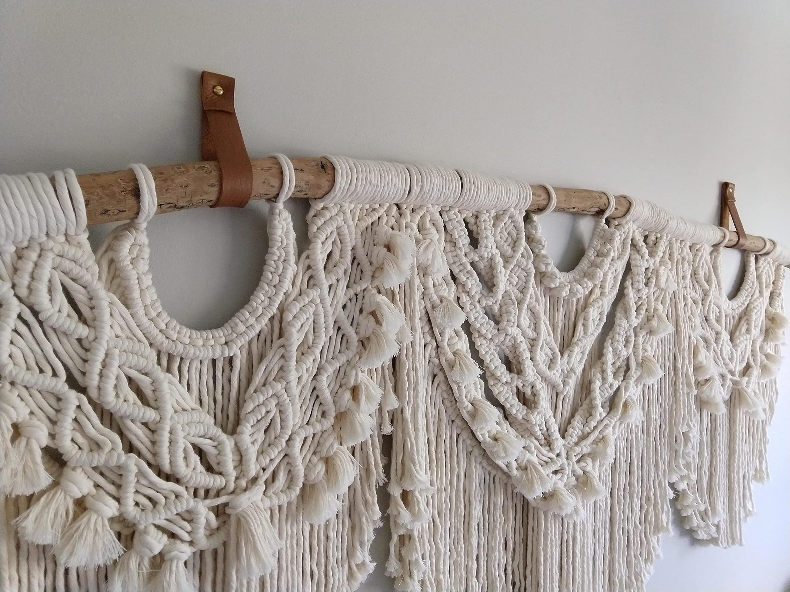 Keyaiira curtain rod holder leather wall mount image