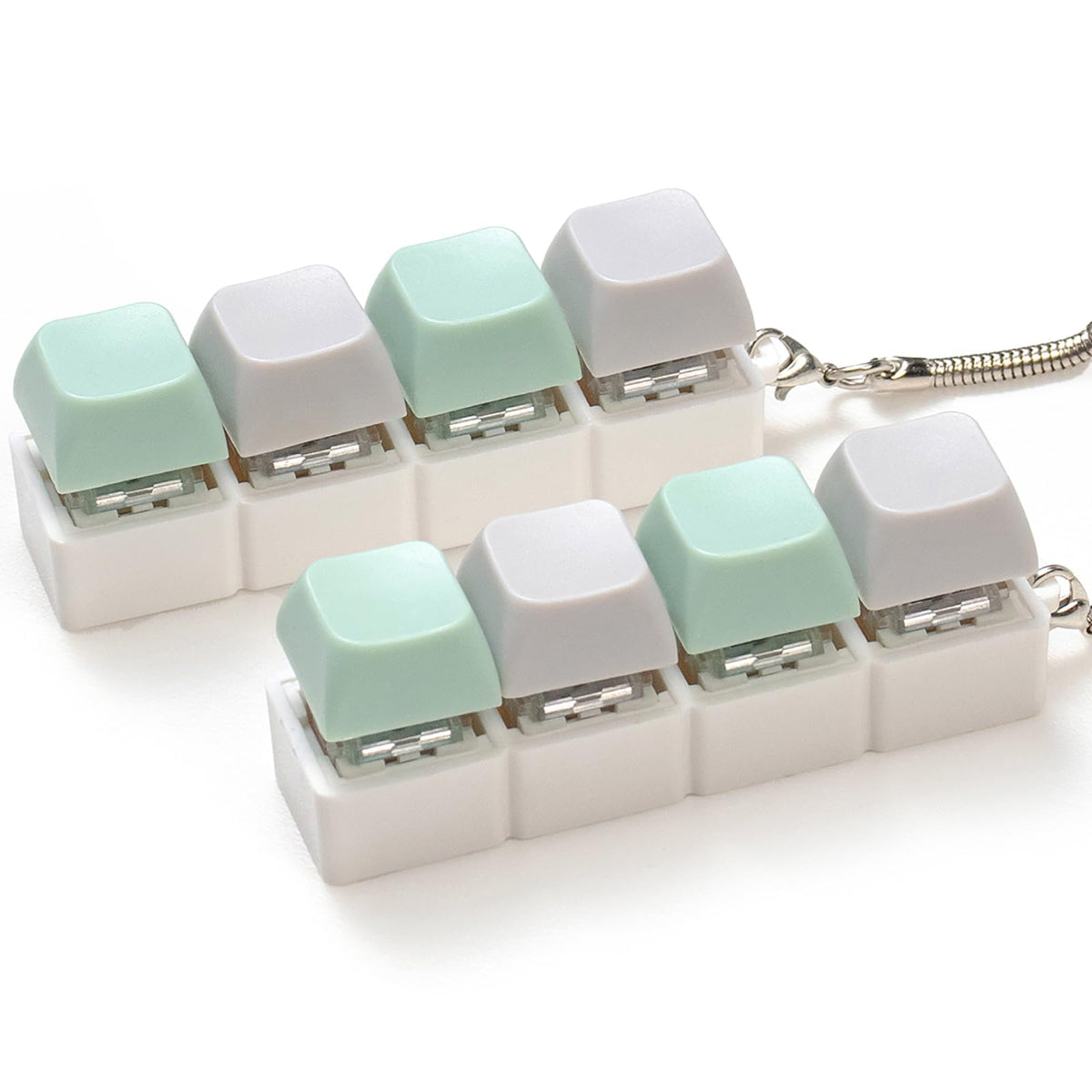 Green keyboard clicker fidget toy with 4 keys