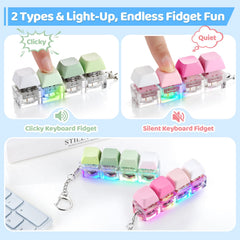 keyboard fidget keychain with clicky and silent tones