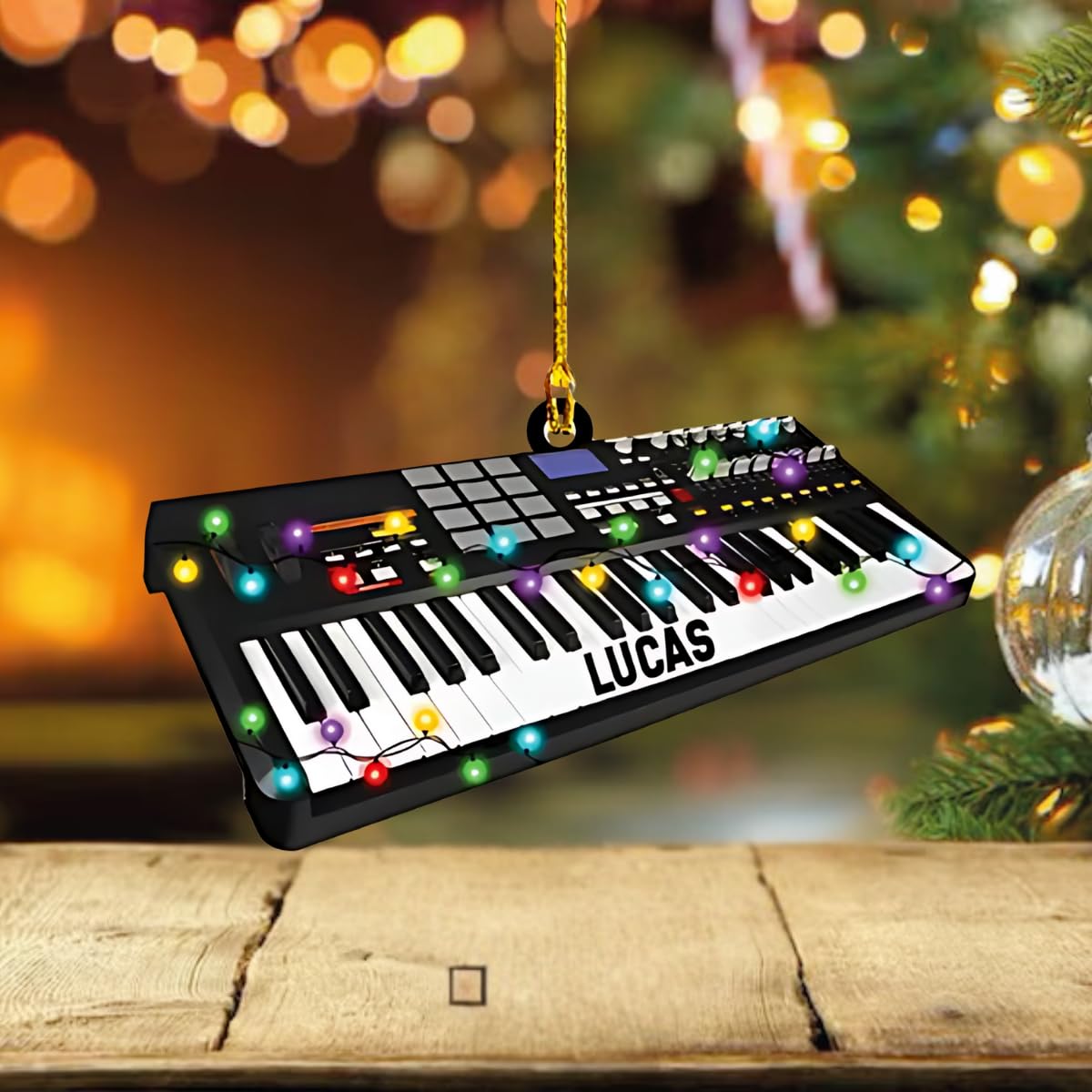 Keyboard ornament showing 3D effect print detail