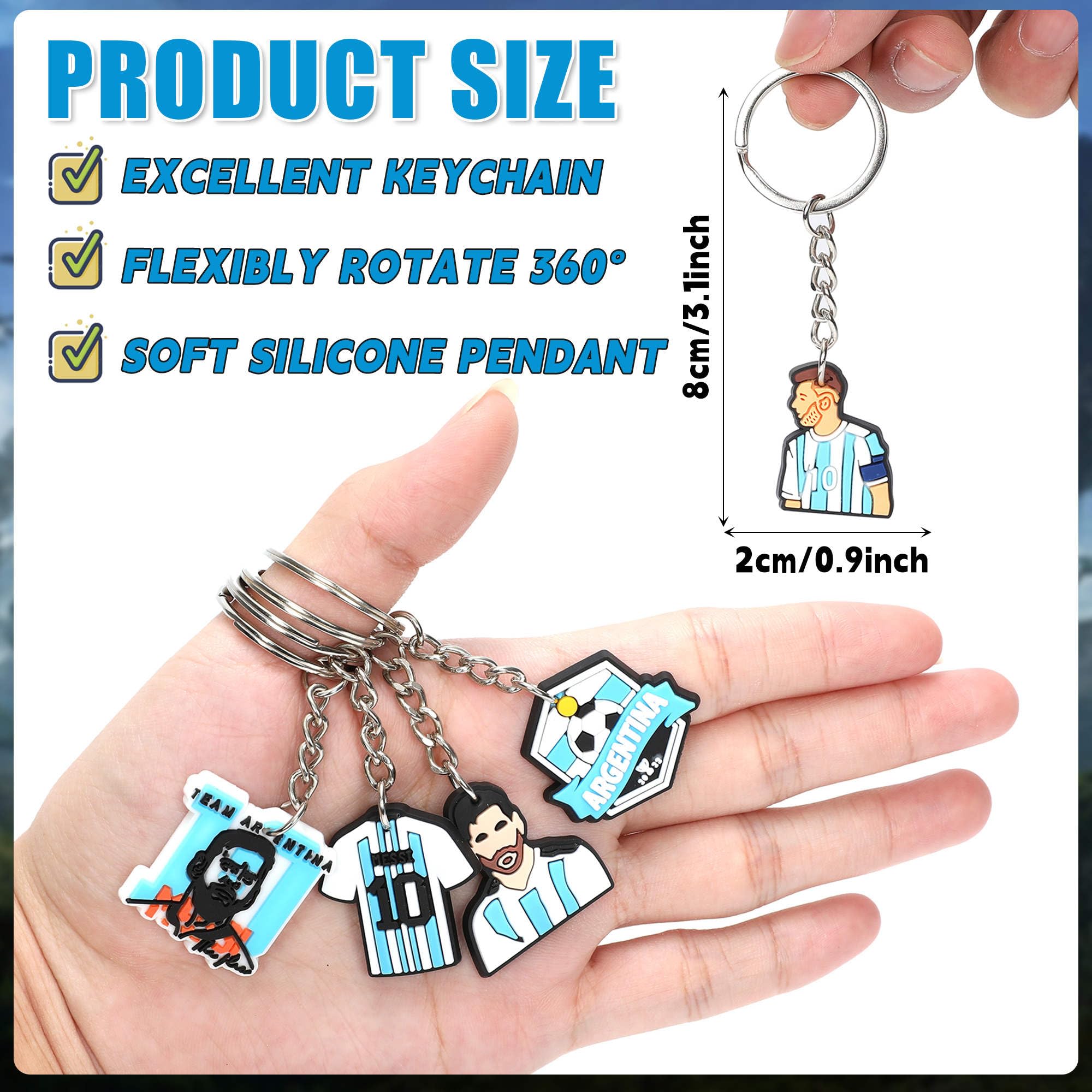flat keychains and single keychains for soccer star image