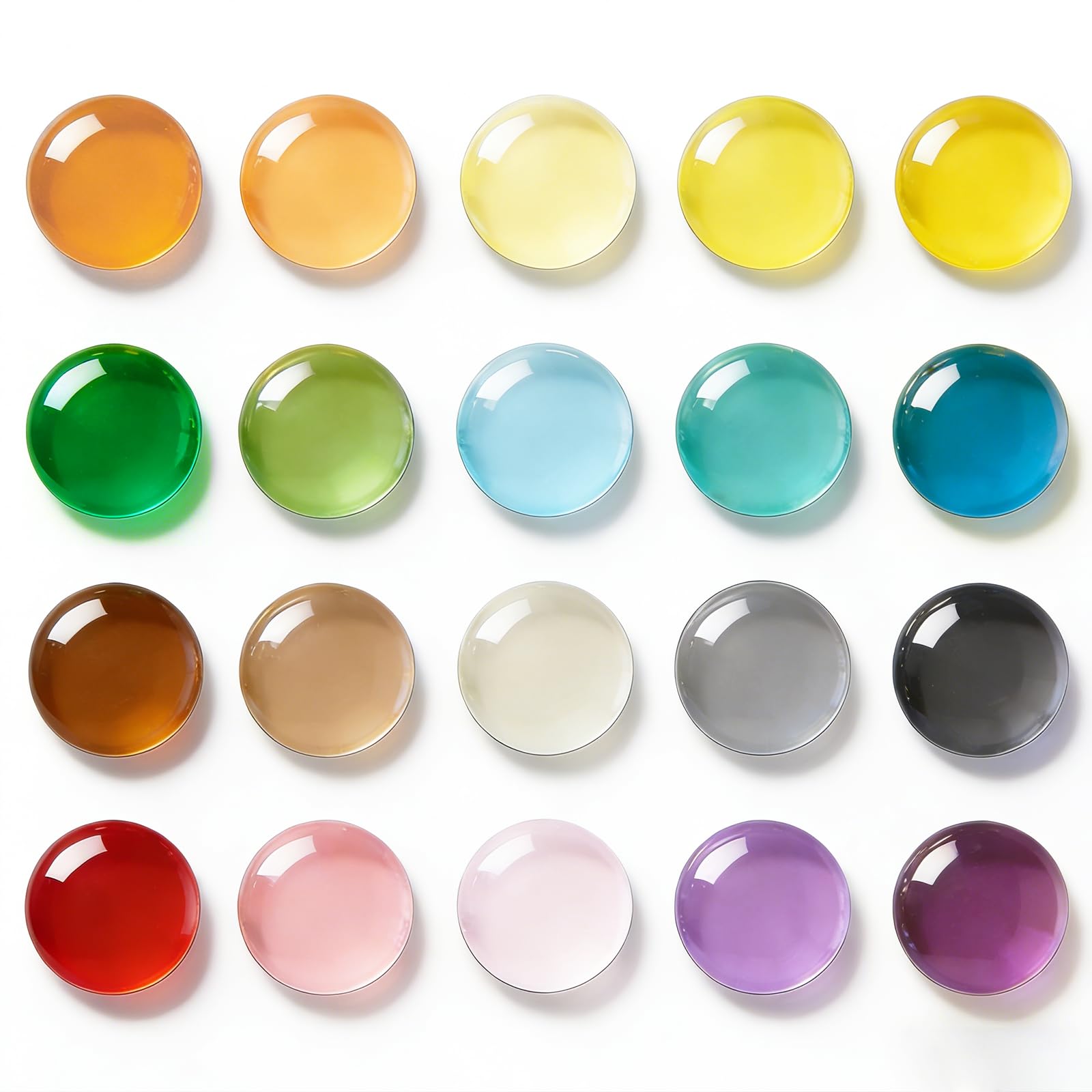 Keyduacu 20-color mini glass fridge magnets on metal surface