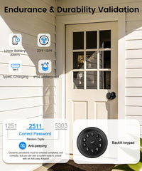 Keyless entry door lock with code feature