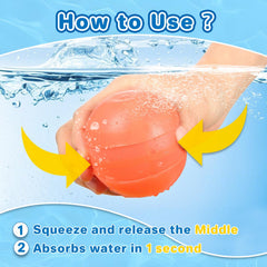 Close up of magnet-free silicone water balloons showing vacuum seal