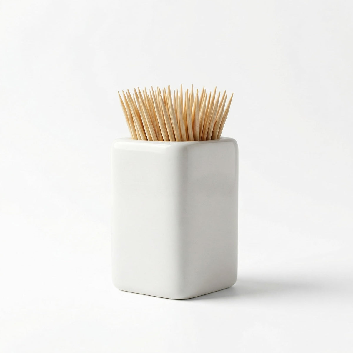 KGCGJVB square ceramic toothpick holder white