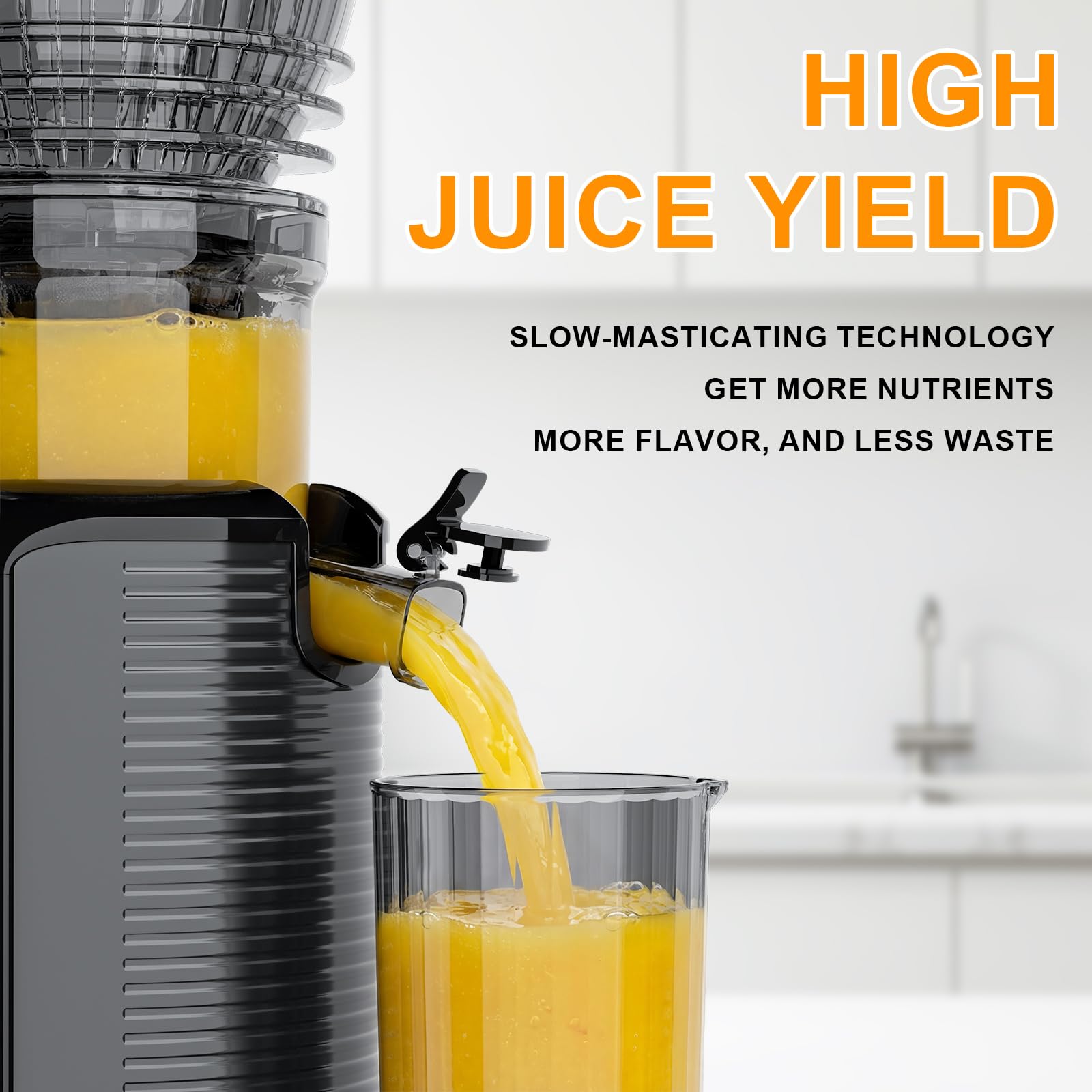 Close up of high torque motor on KIAMITH 300W juicer