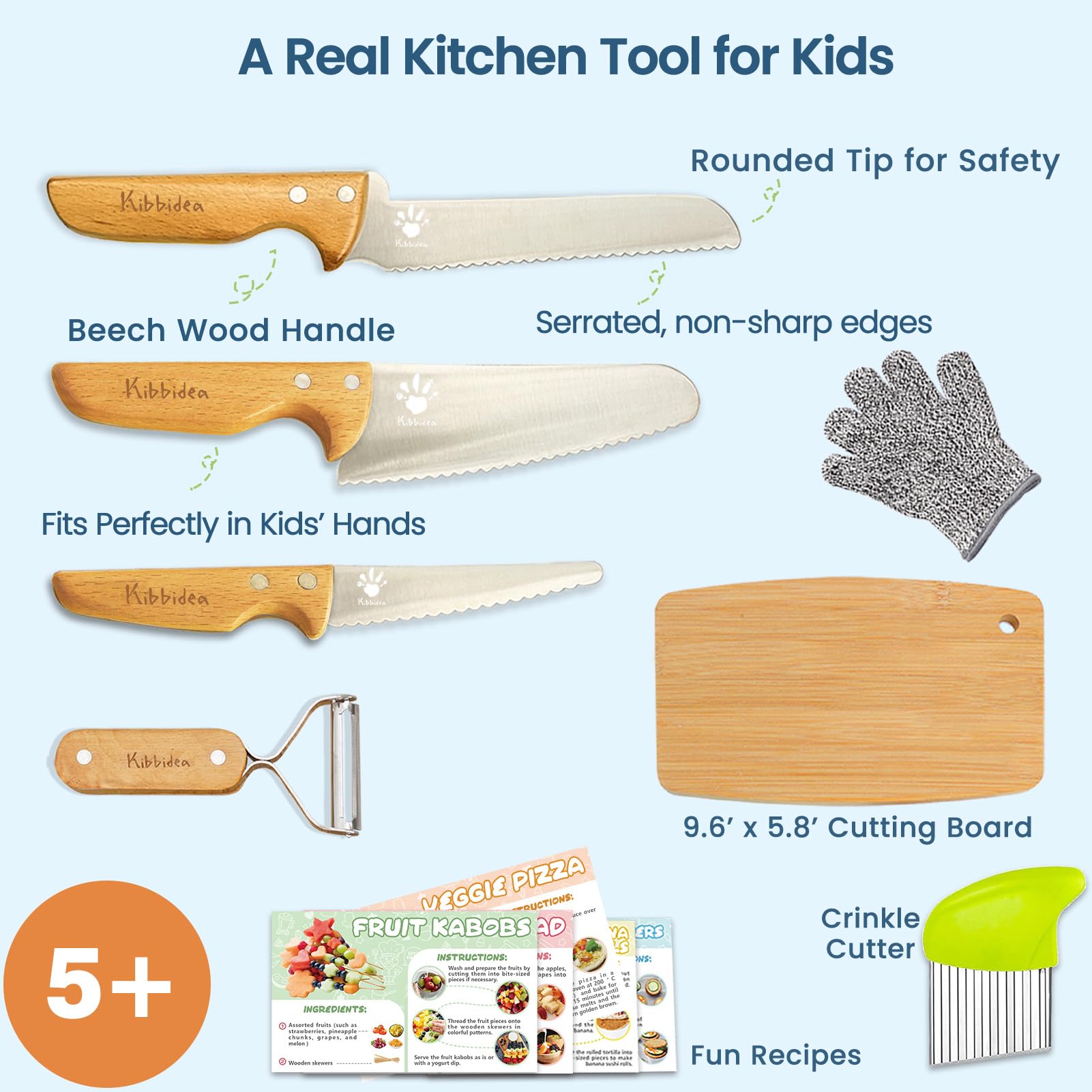 Kibbidea chef knife image for kids set