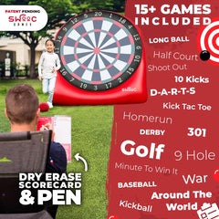 Red and black kick balls with pump included