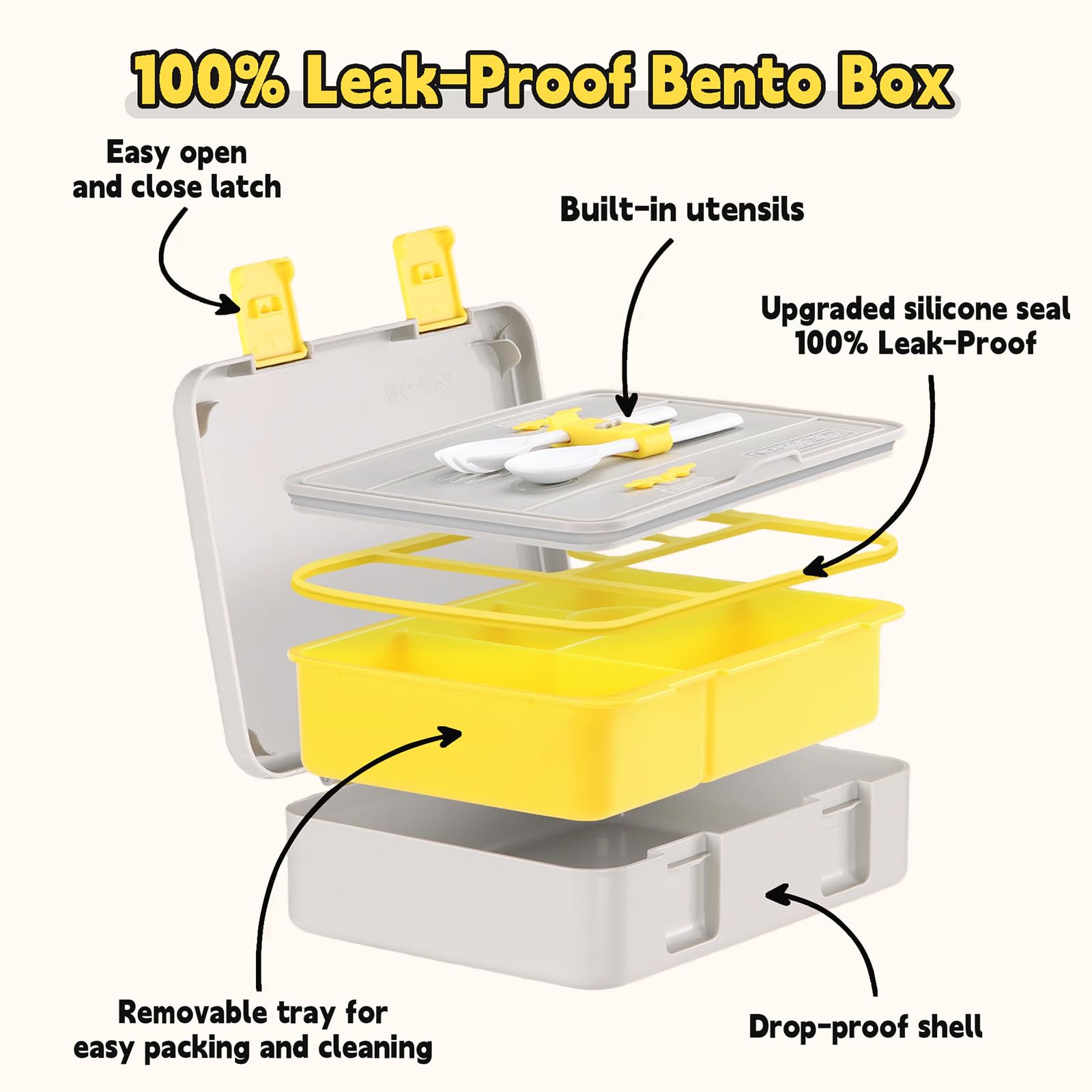kid friendly lunch box with sturdy handle and easy latch