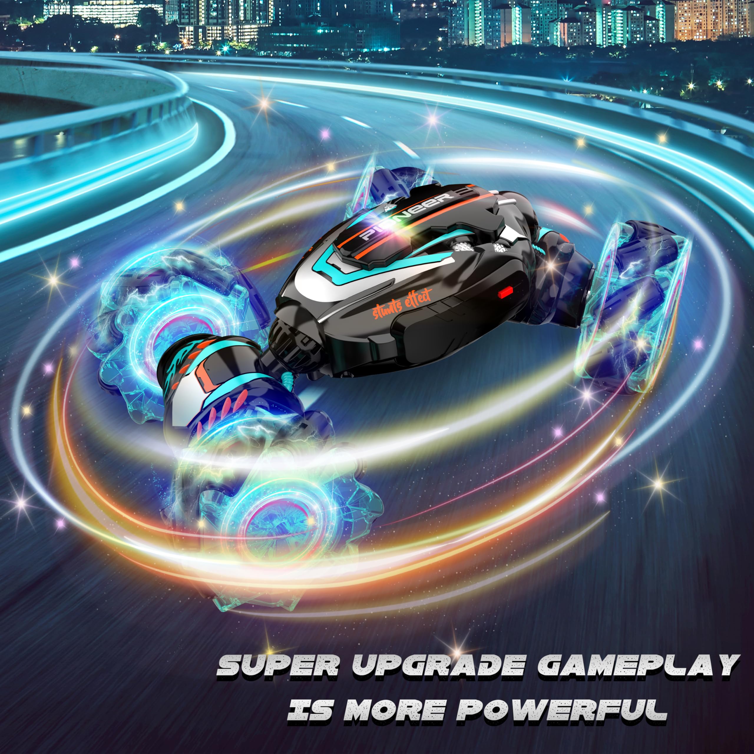 Kids playing with gesture sensing RC car remote control