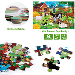 Gift box packaging for farm animal puzzle