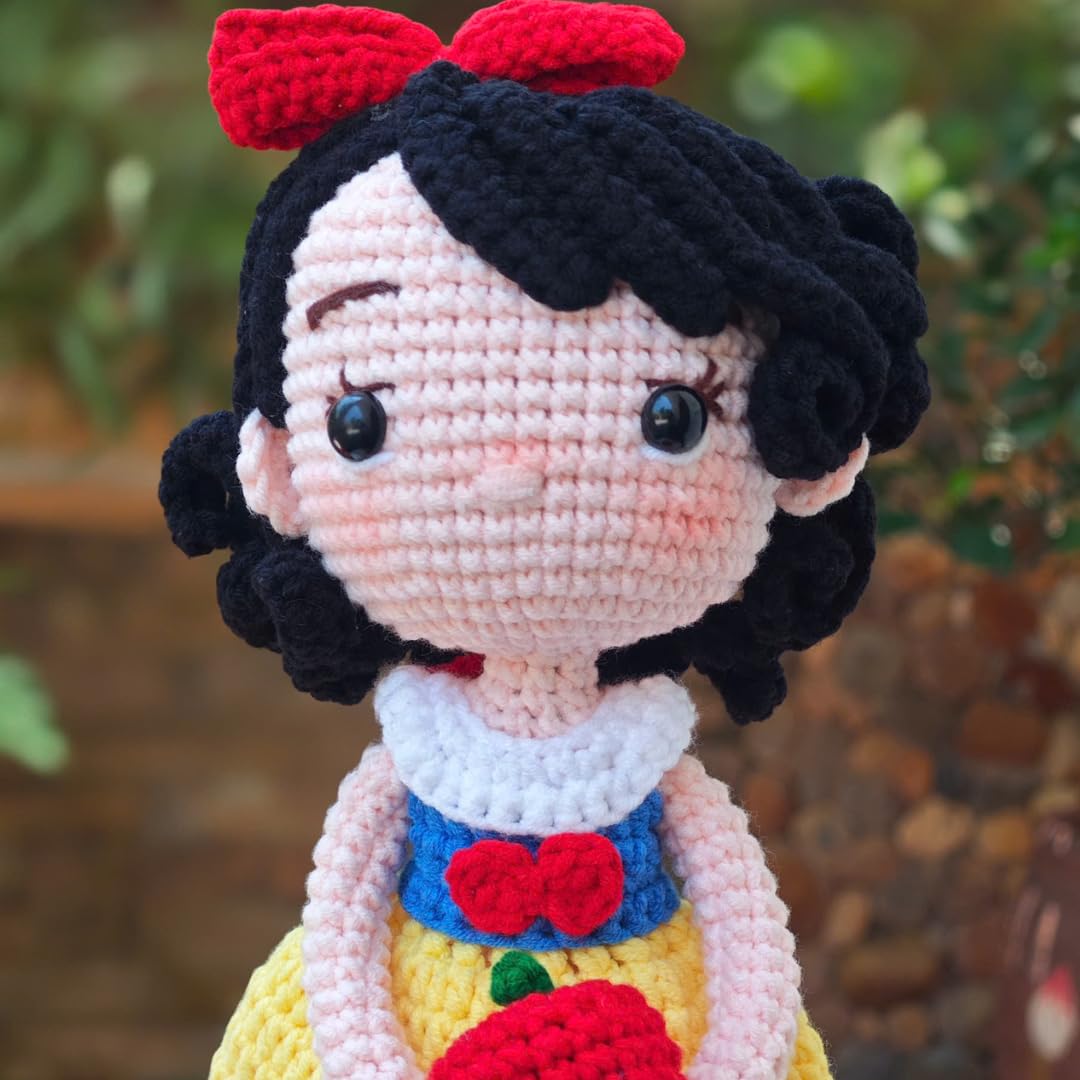 Fairytale Snow White crochet doll gift for kids
