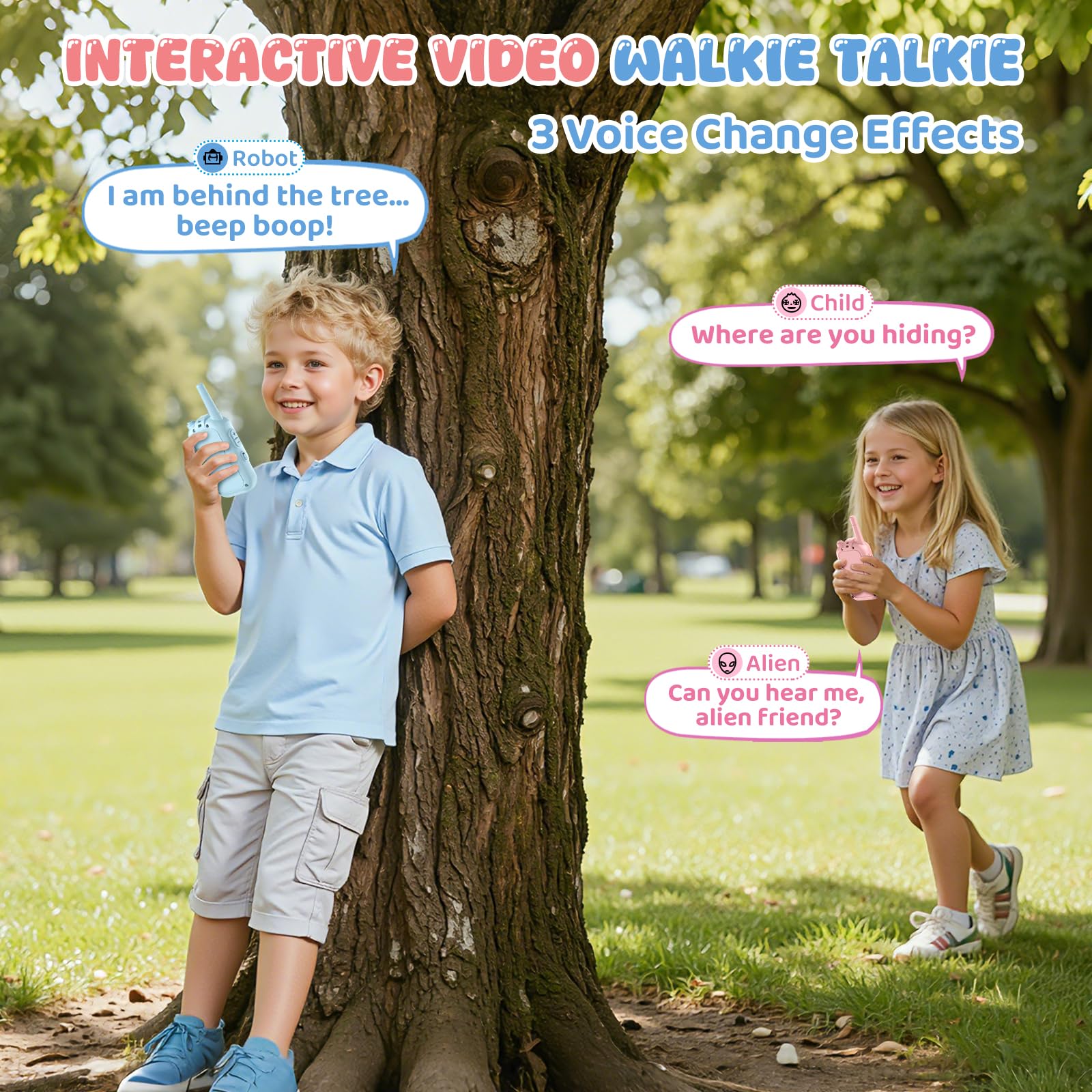Durable ABS plastic neck strap walkie talkie for kids
