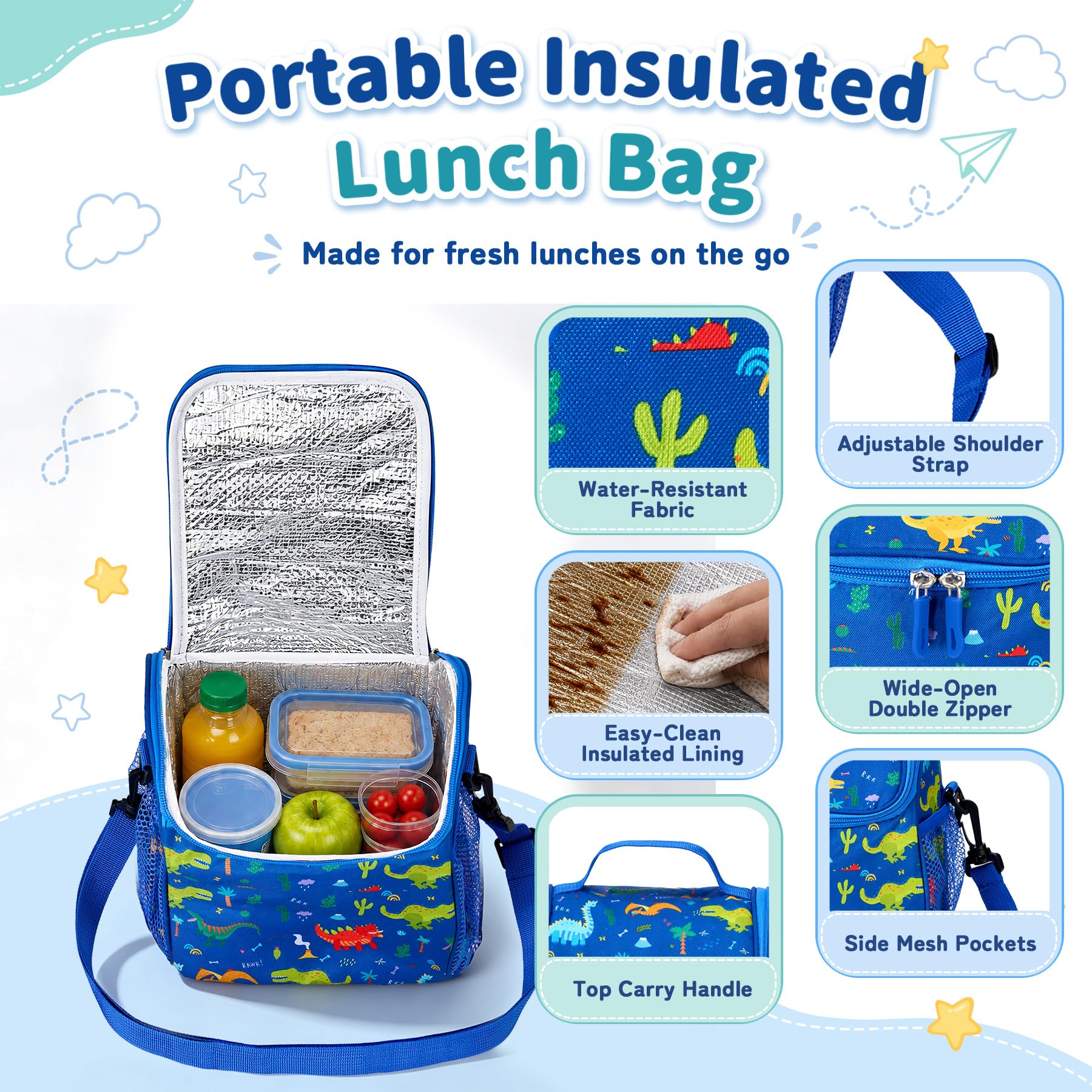 Insulated lunch bag included