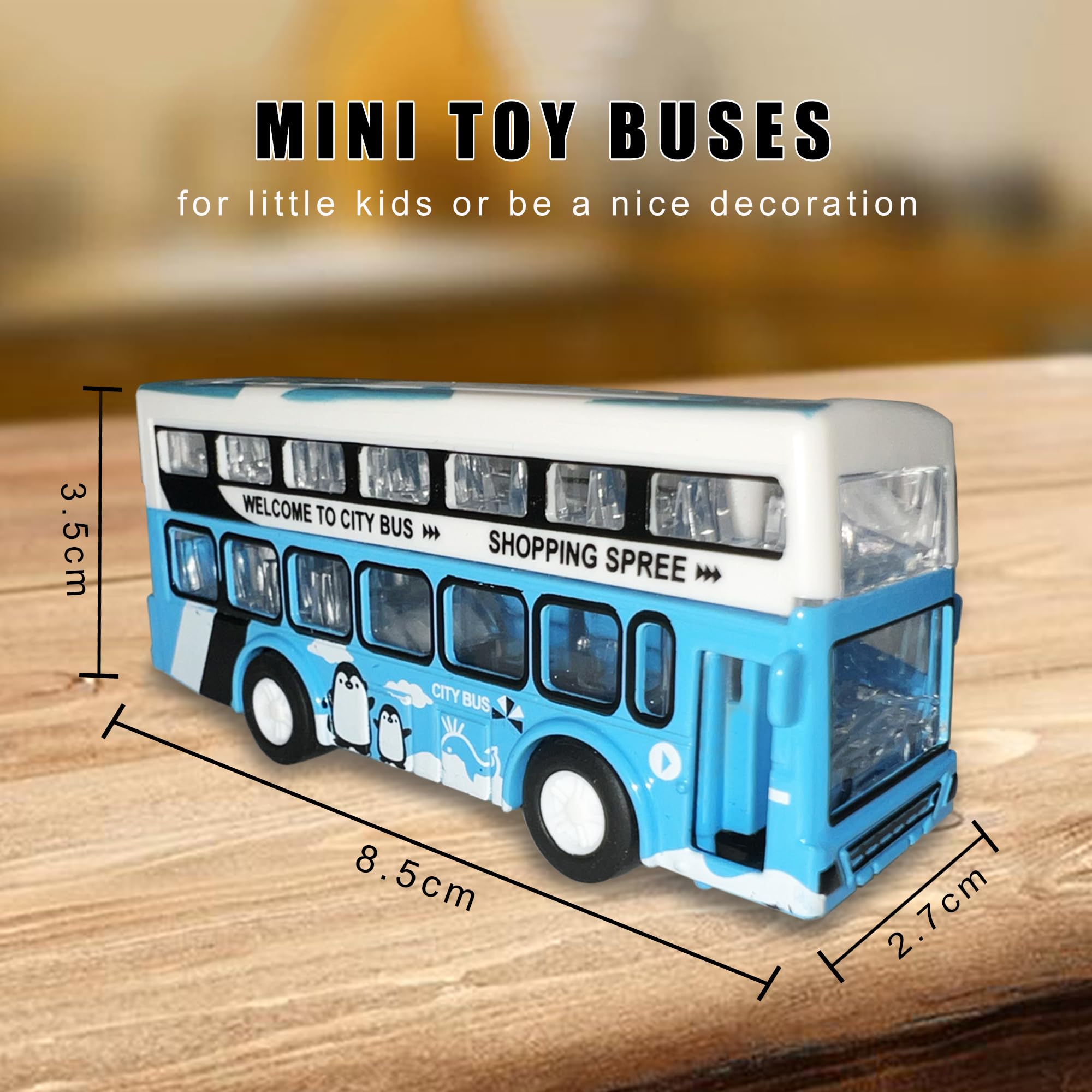 Gift-ready KIDAMI 5 pack double decker buses